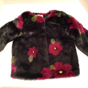 Genuine Kids by Oshkosh Ebony Floral Coat Jacket Black Pink Floral Girls 4T